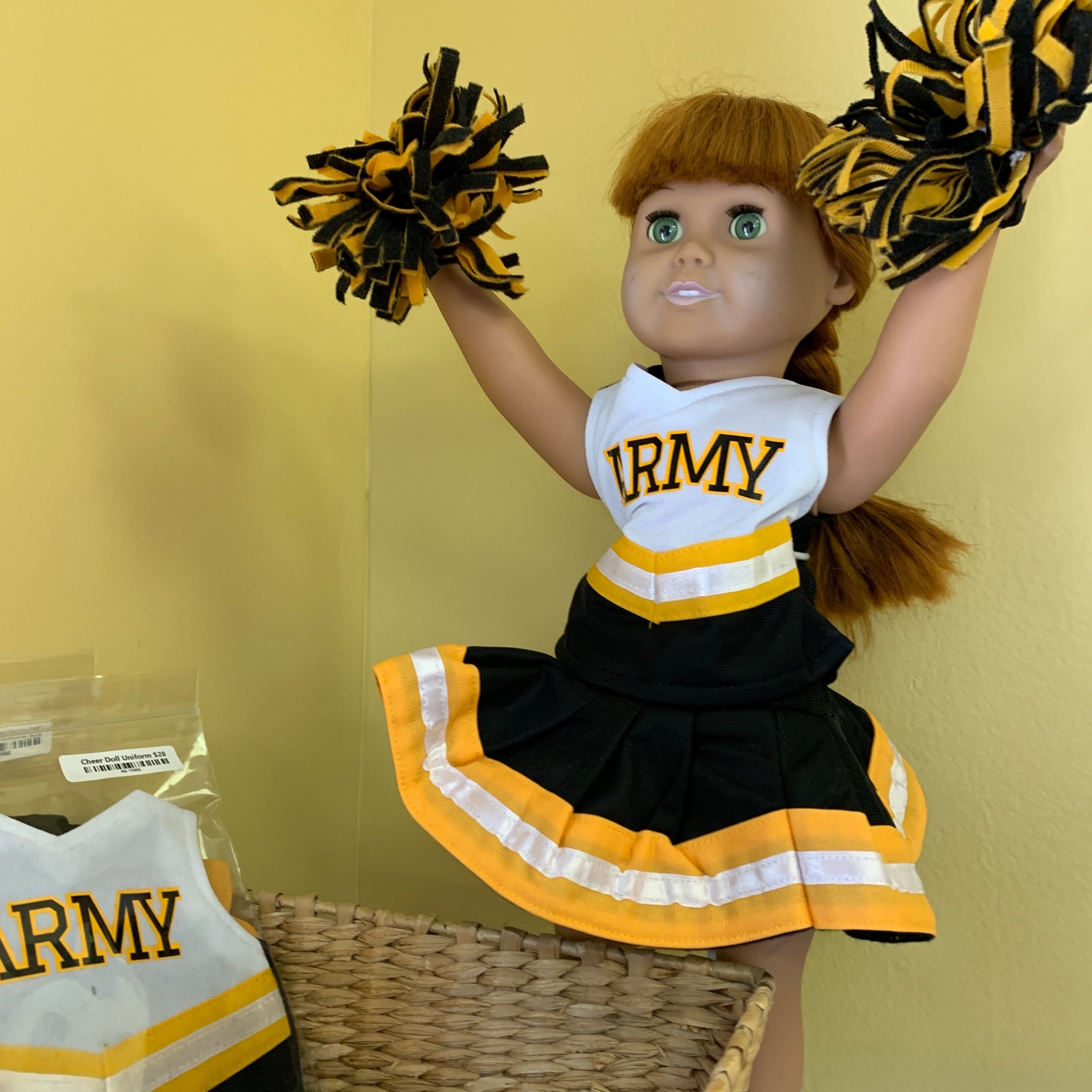 Build A Bear Workshop Cheer Outfit CHEERLEADING Black Yellow