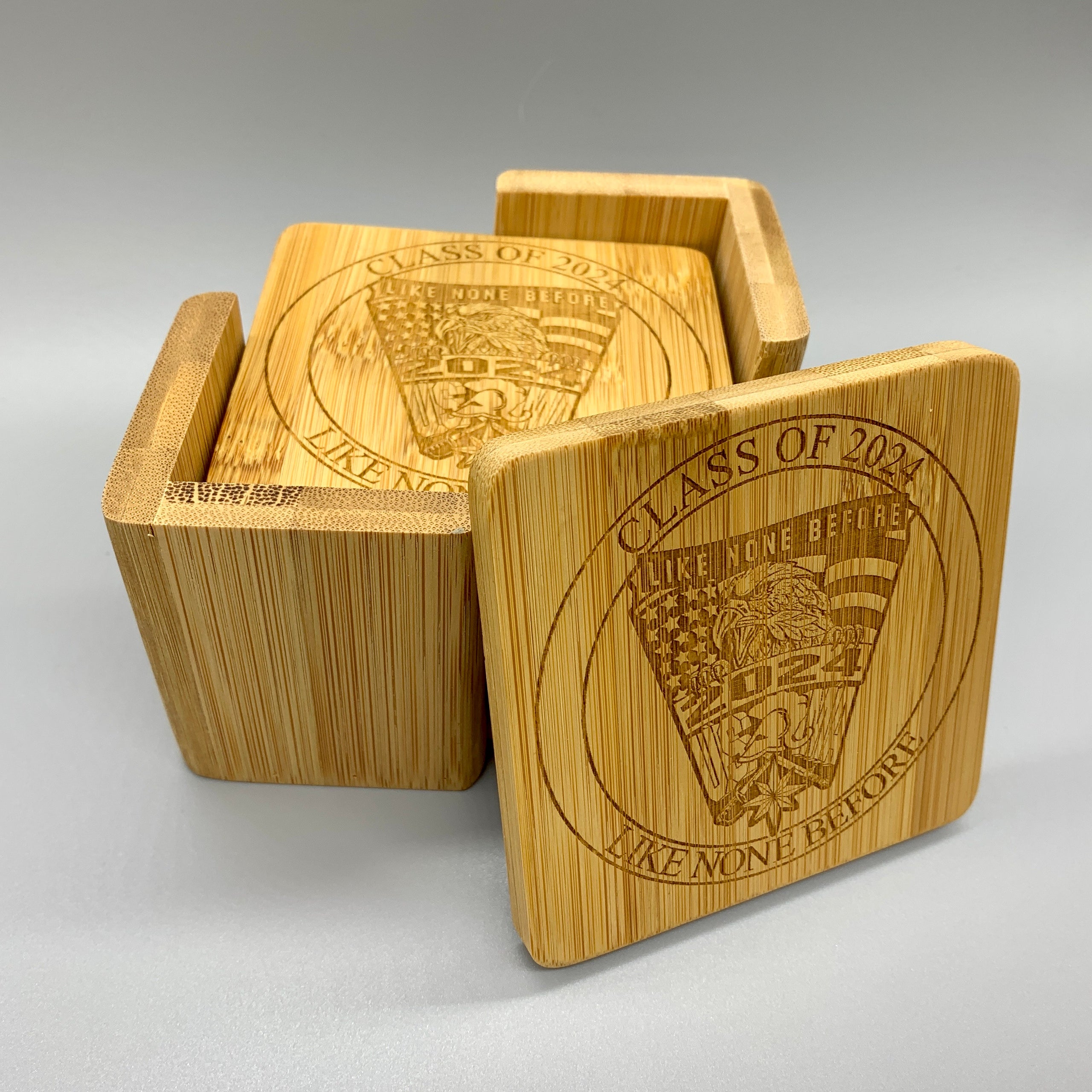 Coasters (2024 Set of 6 Bamboo) West Point Class of 2024 Crest and