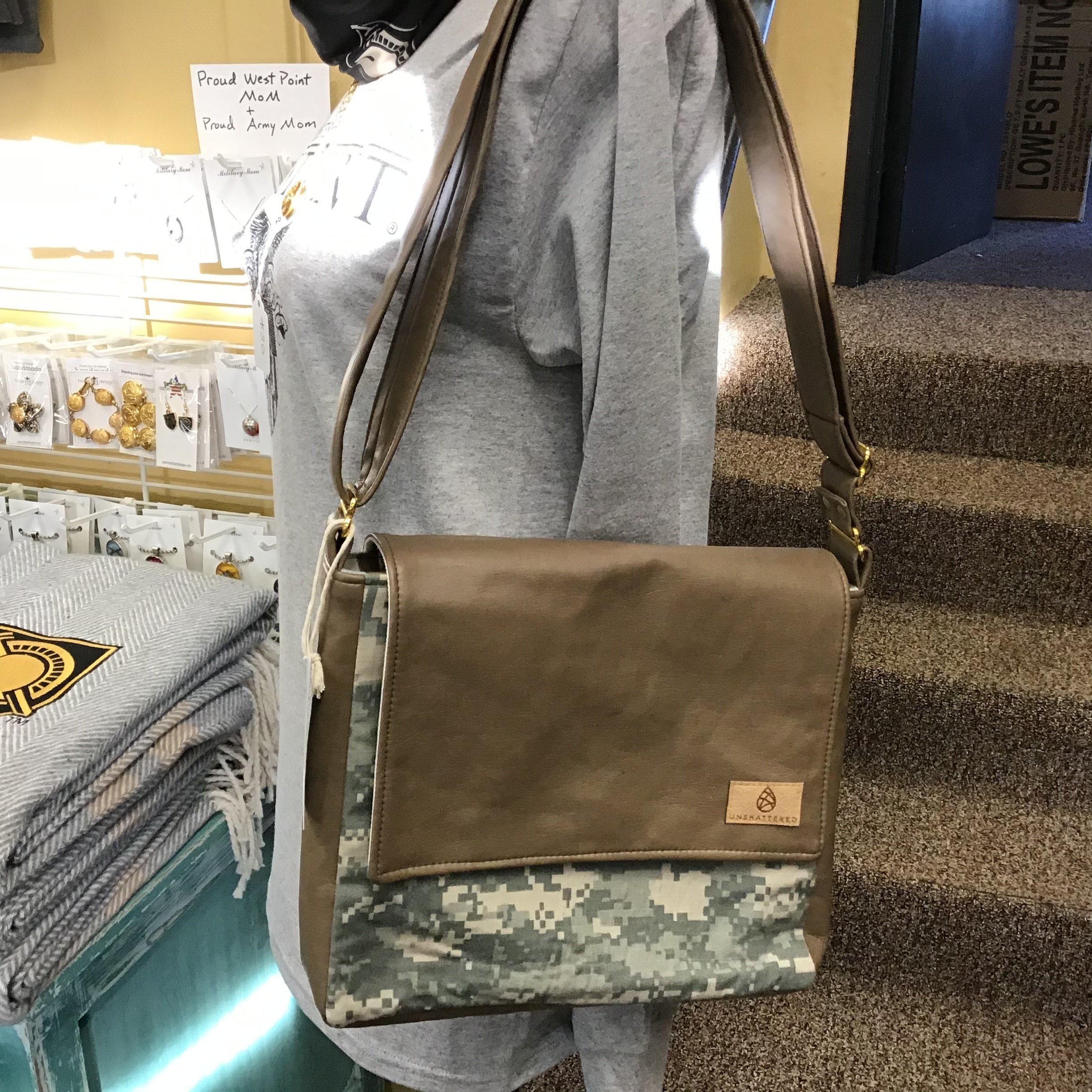 Mixed Media U.S. Army Combat Uniform Messenger Bag (Unshattered) West