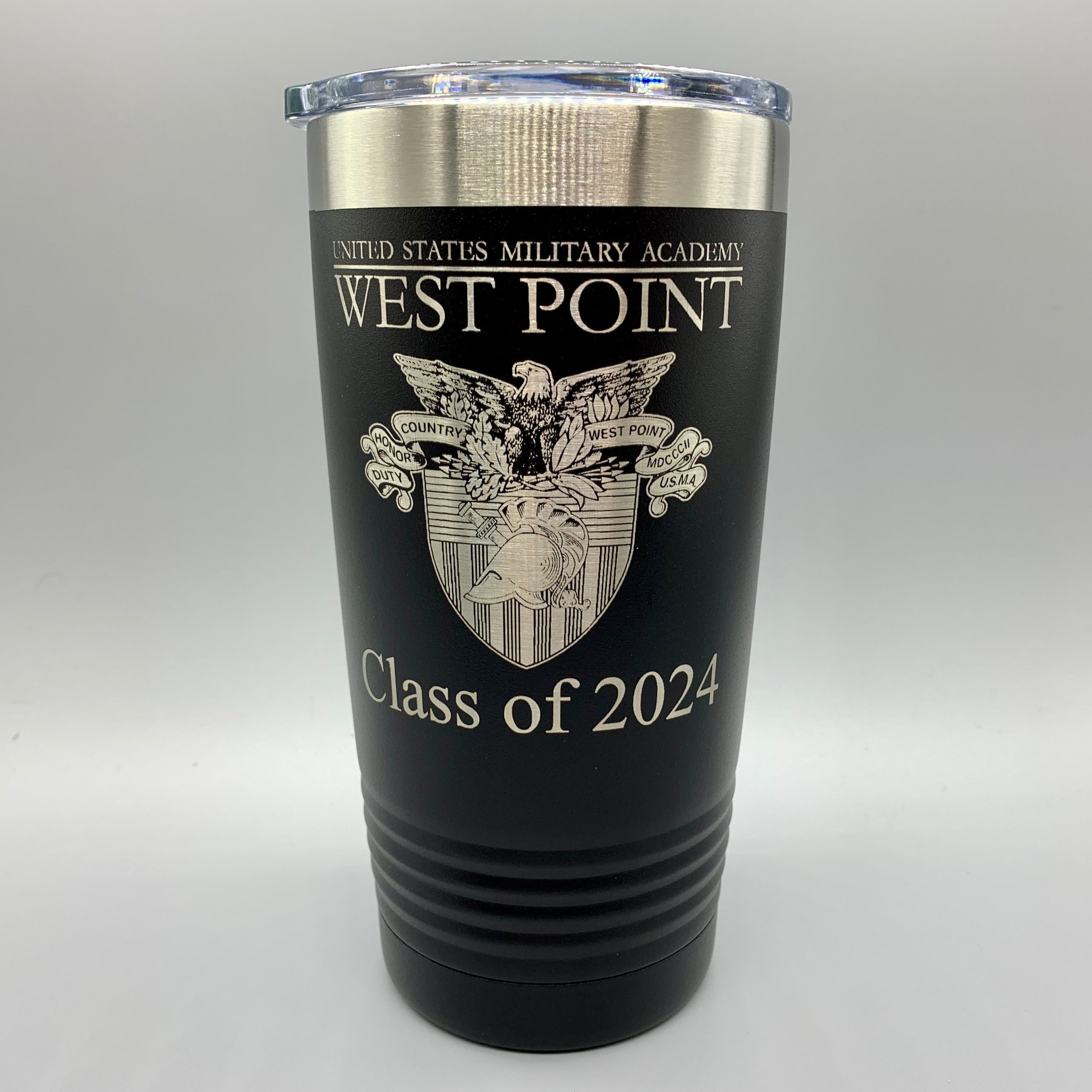 2024 Insulated Tumbler 20oz: USMA Crest West Point Word Art West 2024 Insulated Tumbler 20oz: USMA Crest West Point Word Art West